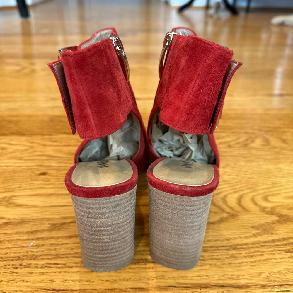 Vaneli Red Suede Bootie - Picture 4 of 6